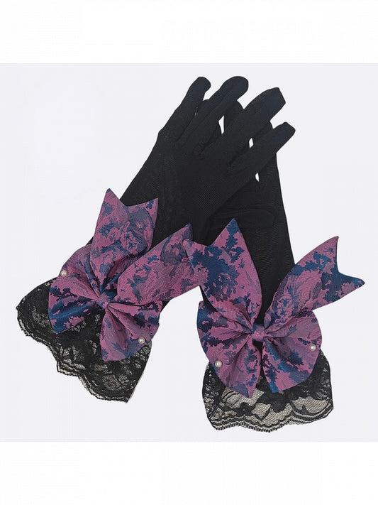 Elegant Purple and Black Gloves