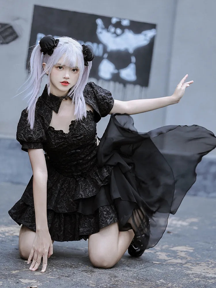 ボレロチェーン ブラックスリーブ パフビーズ付き