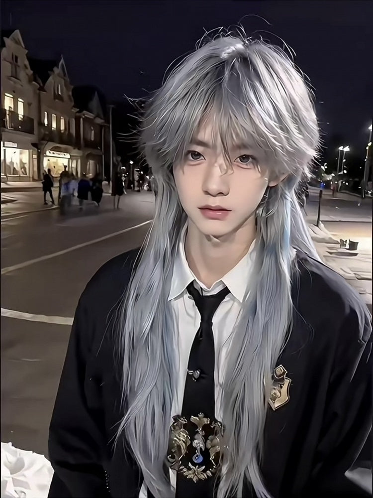 with Bangs Straight Blue Ombre Ouji Dusty 50CM Wig Style