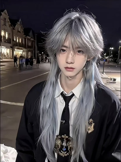 with Bangs Straight Blue Ombre Ouji Dusty 50CM Wig Style