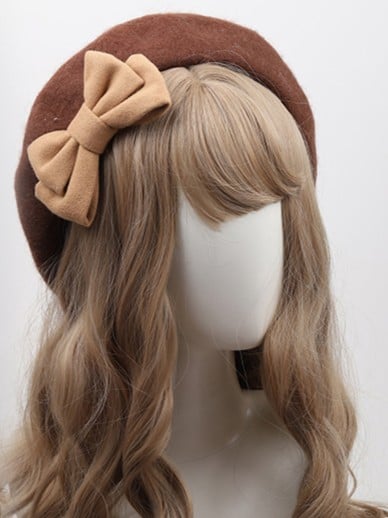 Bowknot Beret With Lolita Options Color 12 Detachable