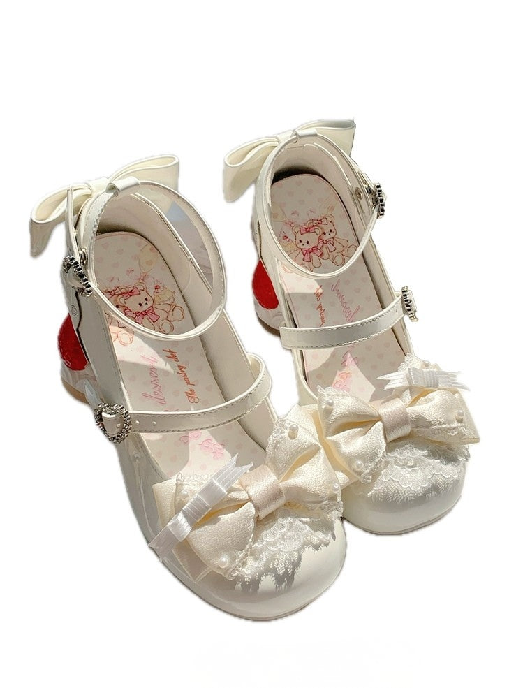 Mid-Heel Patisserie White Heel PU Mary Sweet Inspired in Janes -