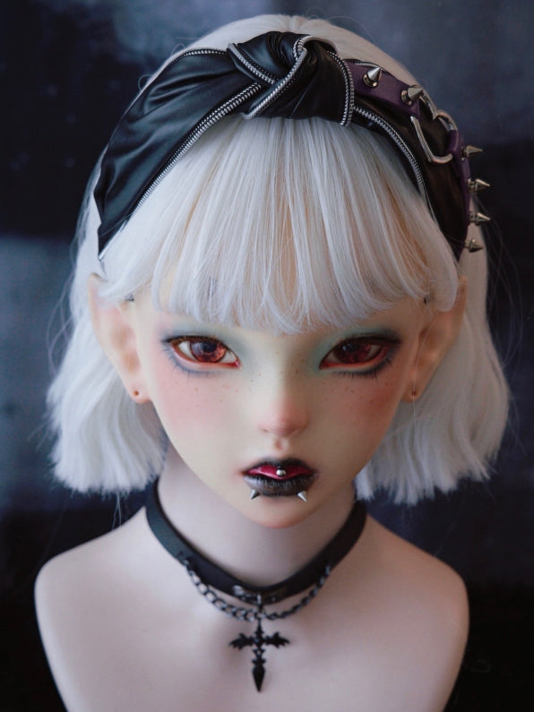 Schnallennieten Schwarz KC Lila und Knoten verziertes Gothic-Design
