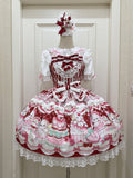 Red Bunny Lolita Jumper Cherry Skirt Print and Dress Sweet