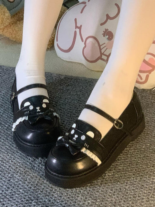 Style Design Bear JK Preppy - Shoes PU with Leather