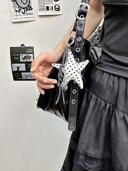 Polka Dot Star Keychain - Kiwi Store