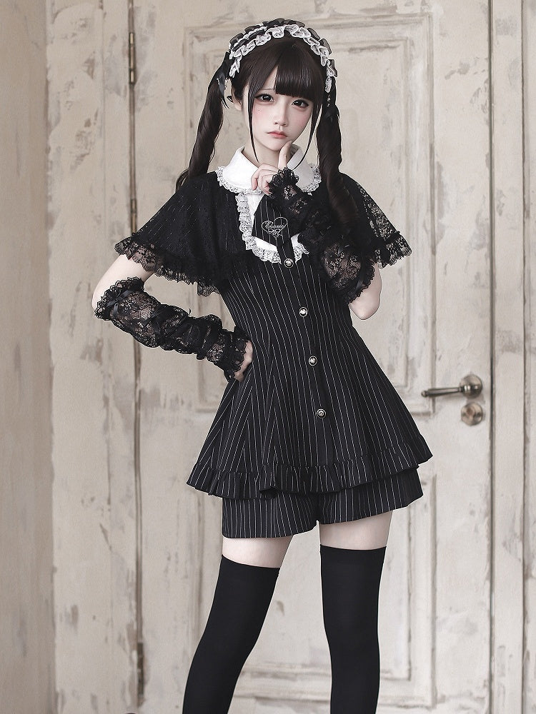 Lace Arm Sleeves with Bow Detail in Black and White - Ekomi