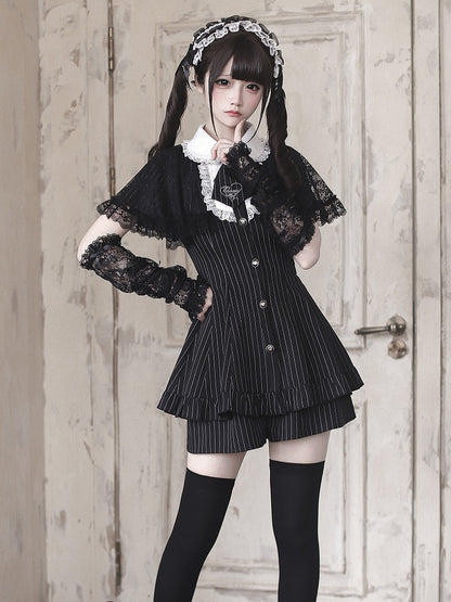 Lace Arm Sleeves with Bow Detail in Black and White - Ekomi