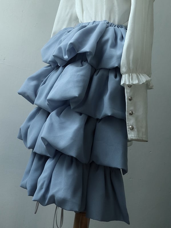 Petticoat Blau Gestuft Puffy
