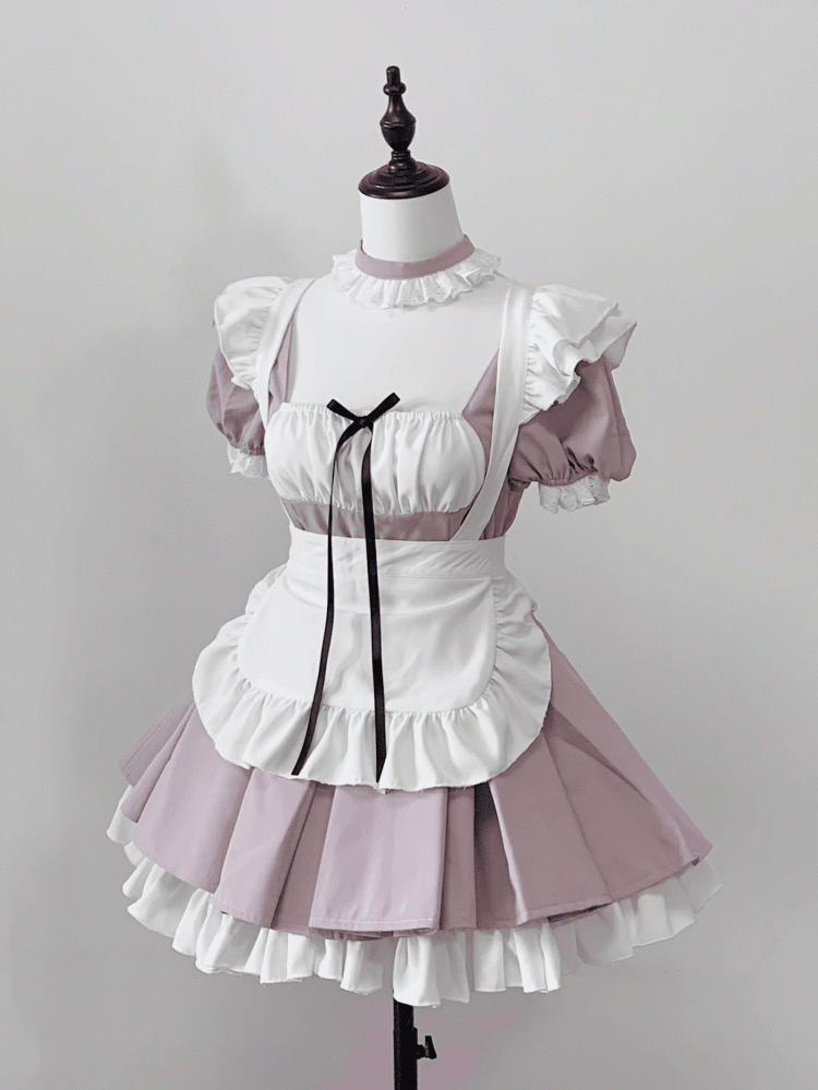 Pleats Set: Dress Style Dusty Pink Maid Kei Jirai Box