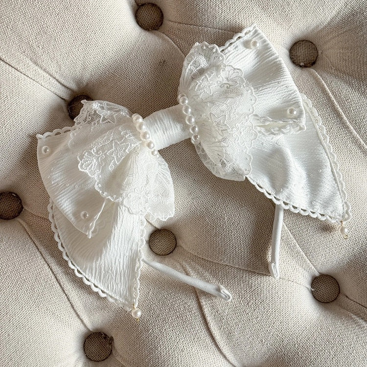 KC Lace Bow (Multi-Colorways) Large Pearl