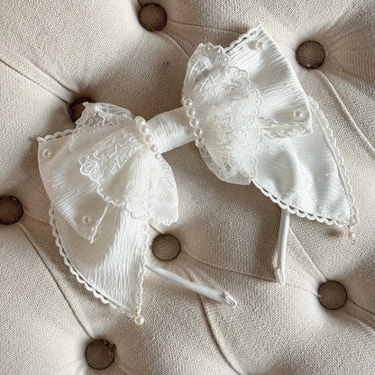 KC Lace Bow (Multi-Colorways) Large Pearl