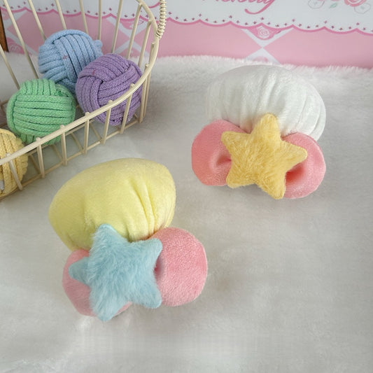 With Bowknot Lolita Sweet Star Fluffy Options Chef Hairclip Color Small-sized 2