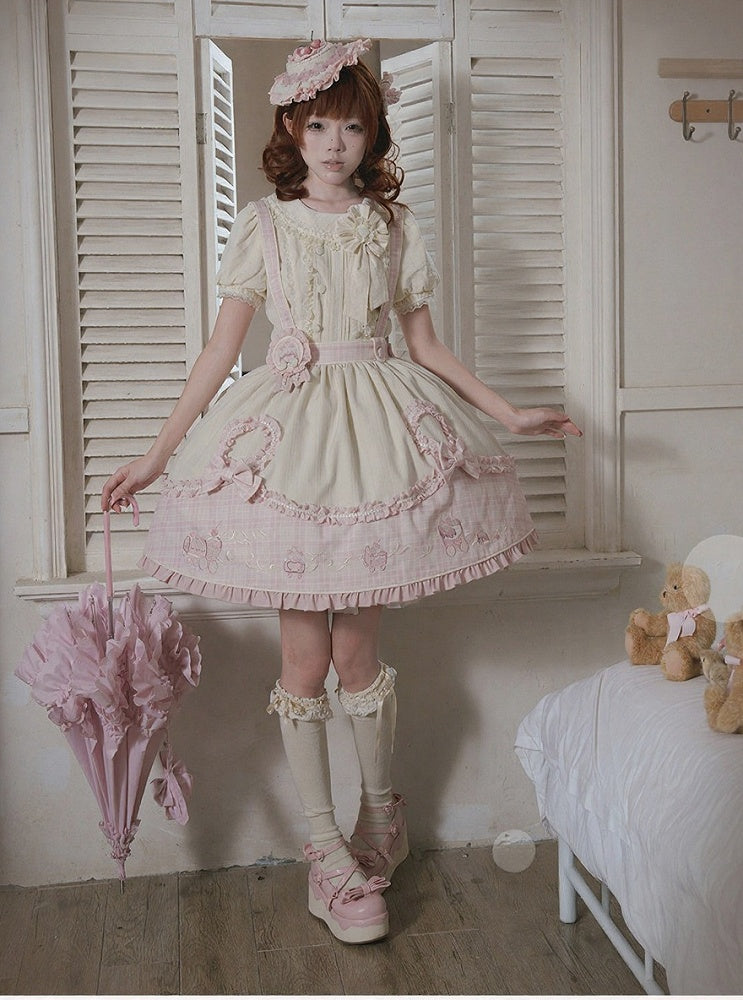 Pink Embroidered Lolita Brooch - U.Rtto