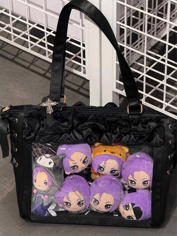 Schwarz Karte Bogen Halter Borte Riemen Tasche Selbst-krawatte Rüschen Satin Ita Mit