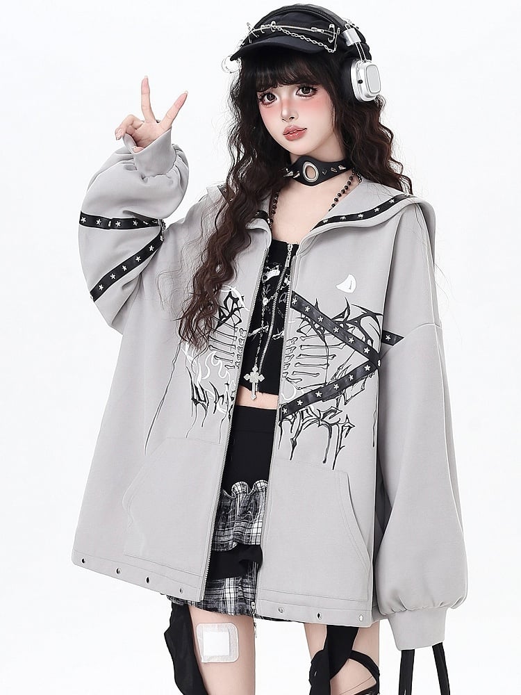 Jacket Gray Bittersweet Collar Accents Sailor - Star Light