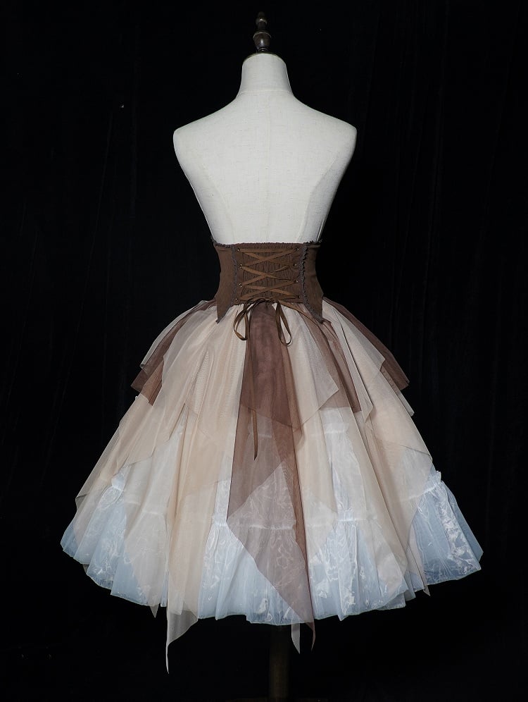 Buckle with Coffee Corset Two Belts Belt