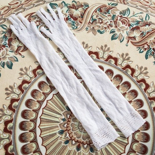 Black/White Lace Long Gloves
