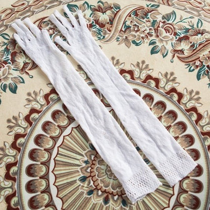 Black/White Lace Long Gloves