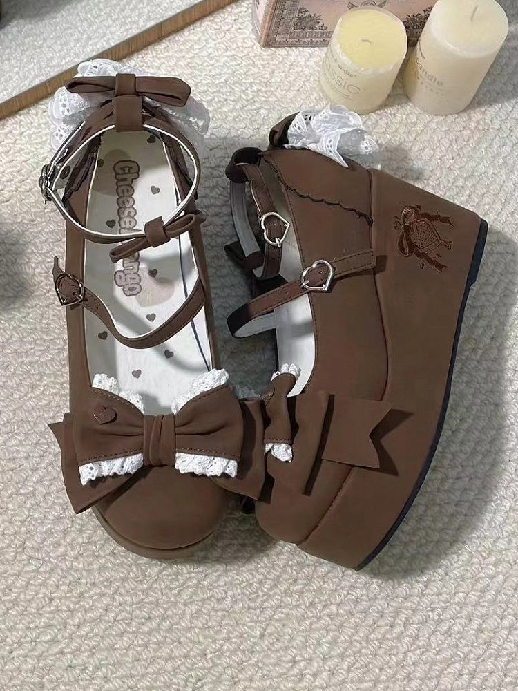 Shoes Back Mary Multi-Tiered - Jane Platform Lolita Lace