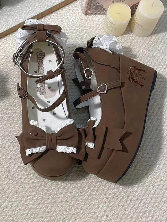 Shoes Back Mary Multi-Tiered - Jane Platform Lolita Lace