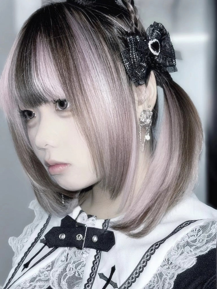 ジライケイ スイートハート ラインストーン ツイード 蝶結び ヘアクリップ