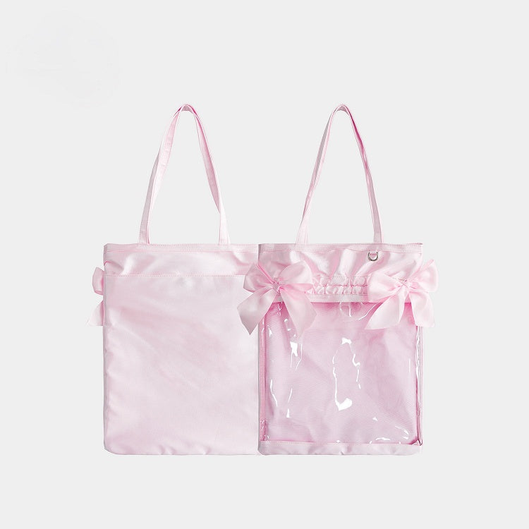 Satin Lace Daily Bag Pink Bow Ita
