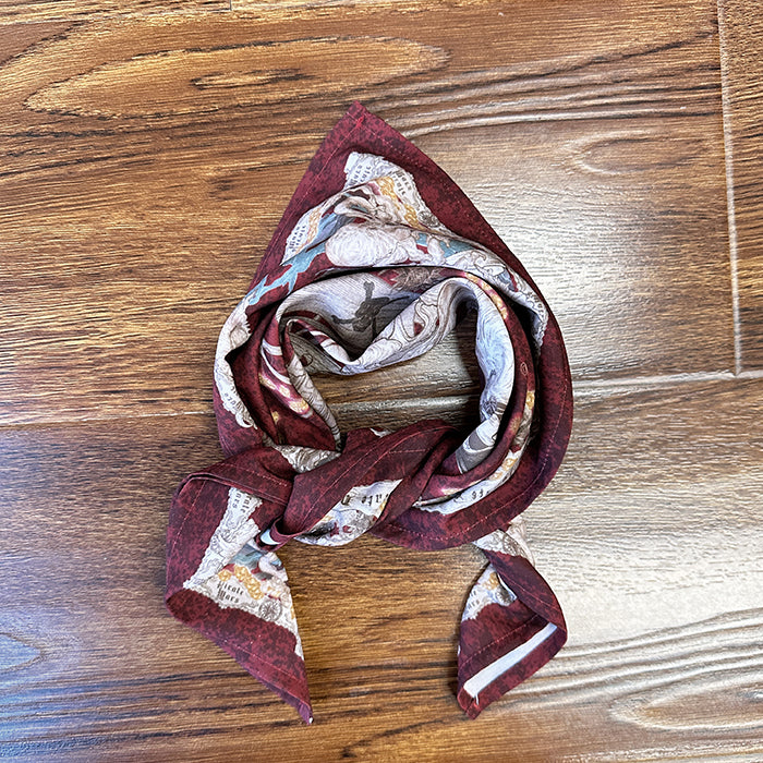 Kopftuch Blau Weiß / Rot Creme