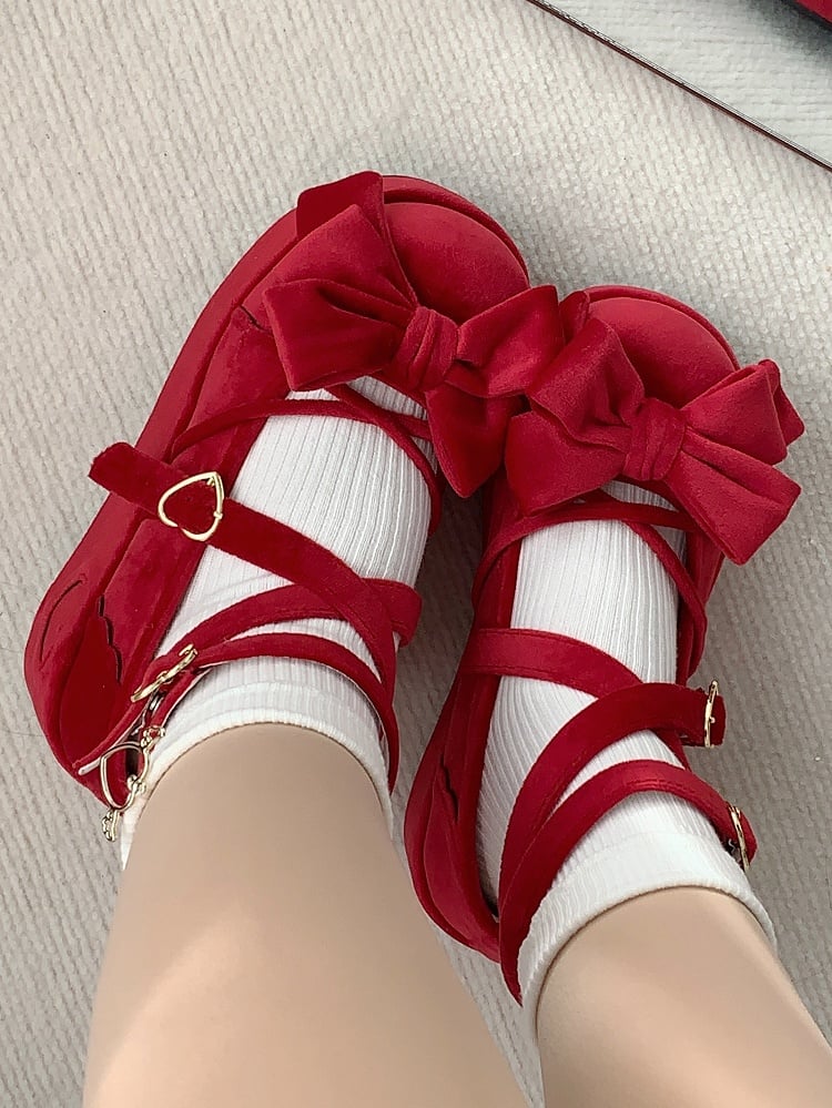 Velvet Lolita at Bow in Sweet Red Wine Platforms - Top