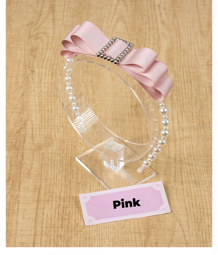 Beaded Square Kei Pink/Pink/Blue/Black Rhinestone Bow Dusty Jirai KC