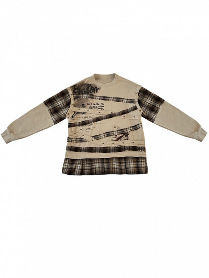 Pattern Plaid Wasteland Sweatshirt Camel Punk -