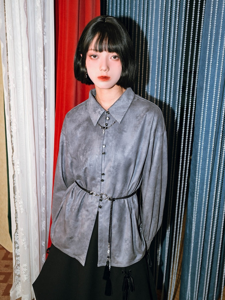 Waist Belt Tassel Detachable Black Gothic Cheongsam Woven Clasp Dragon with PU