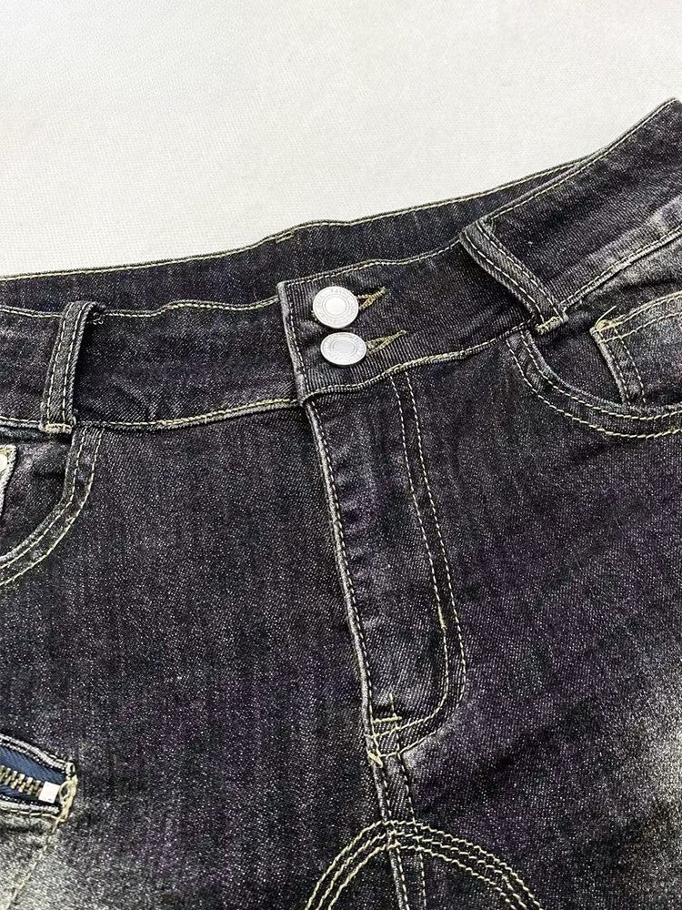 Denim-Shorts im Black Wash Design mit verblasstem Bittersweet-Look