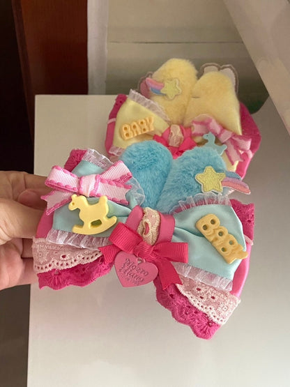 - Hairclip Options Available Dreamy Color Rabbit Candy-Colored 2 Ear Bowknot Lolita