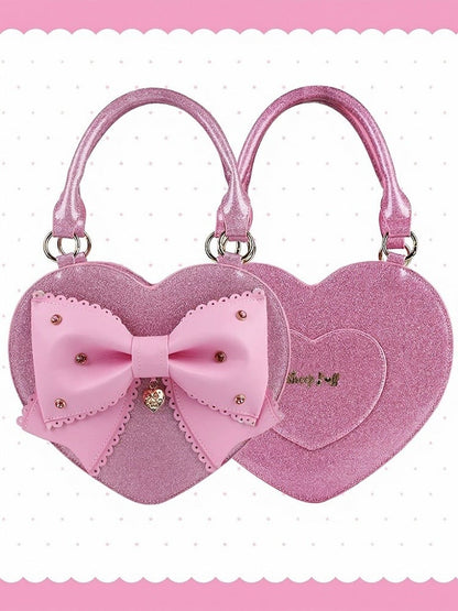 Multicolor Sparkling Bowknot Lolita Handbag - Sheep Puff