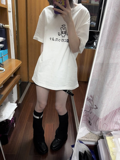 with Embellishment Crewneck White Sequins Wing Cotton T-shirt Pattern