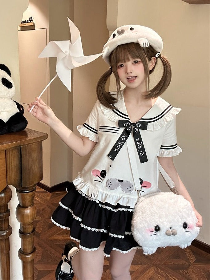 White Seal Design Hat - To Alice