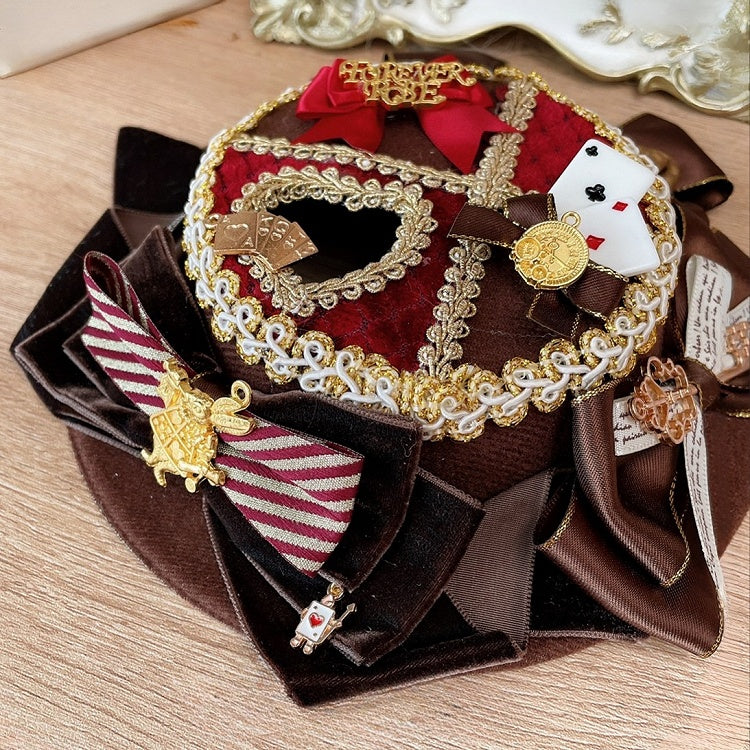 Alice in Hat Options Decorated Poker Vibes Bowknot 3 Mini Details Color Wonderland