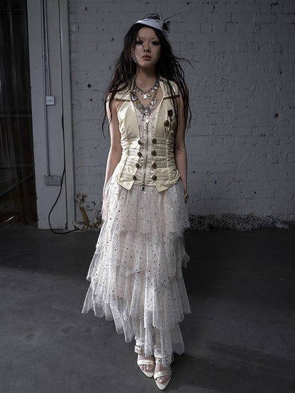 ブラック/ホワイト/アプリコット