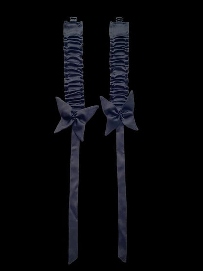 Satin White Butterfly Black Clips Dress Red /