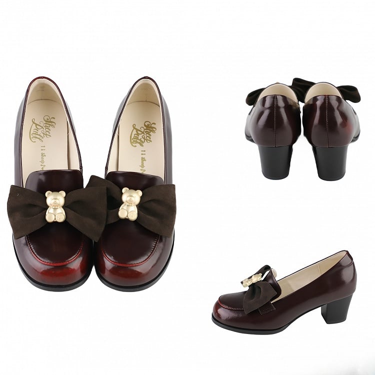 Dekoriert bei Top Loafers Bear Red Bow Wine