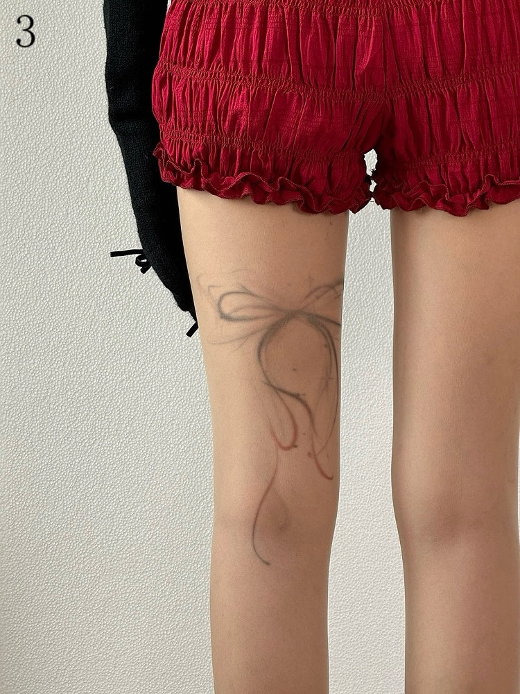 Fashion Gyaru Tights Bowknot/Butterfly Nude Print Options 3