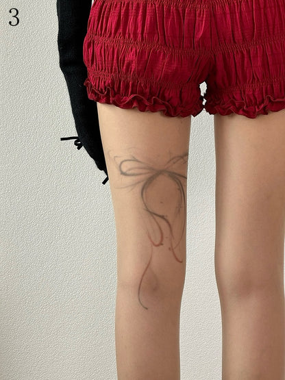 Fashion Gyaru Tights Bowknot/Butterfly Nude Print Options 3