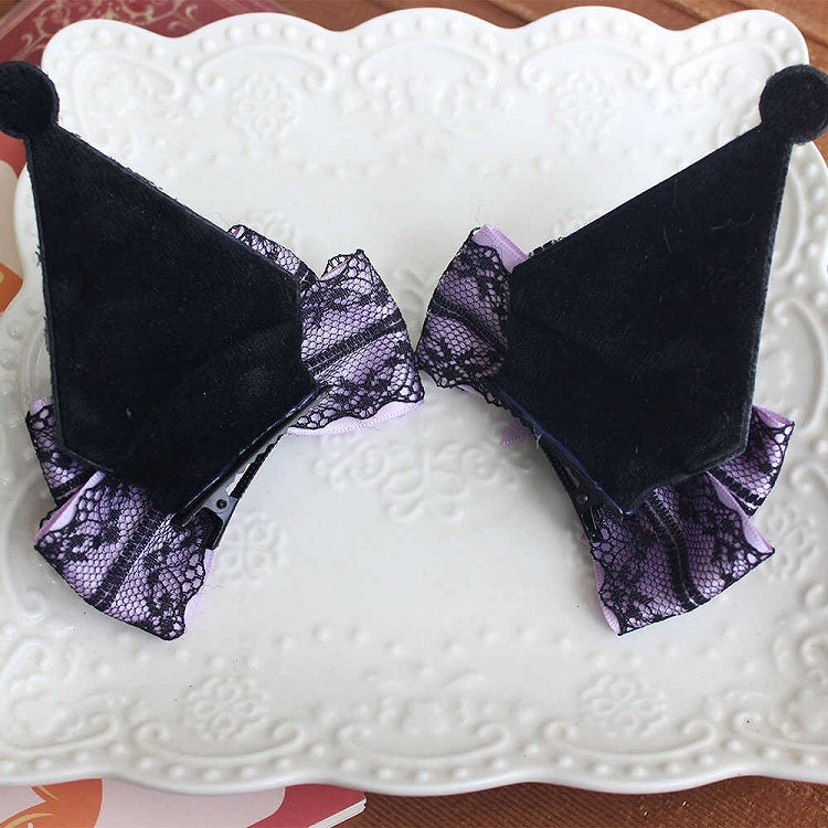 Kuro Vibes Bowknot Details Lace Trim Hairclips