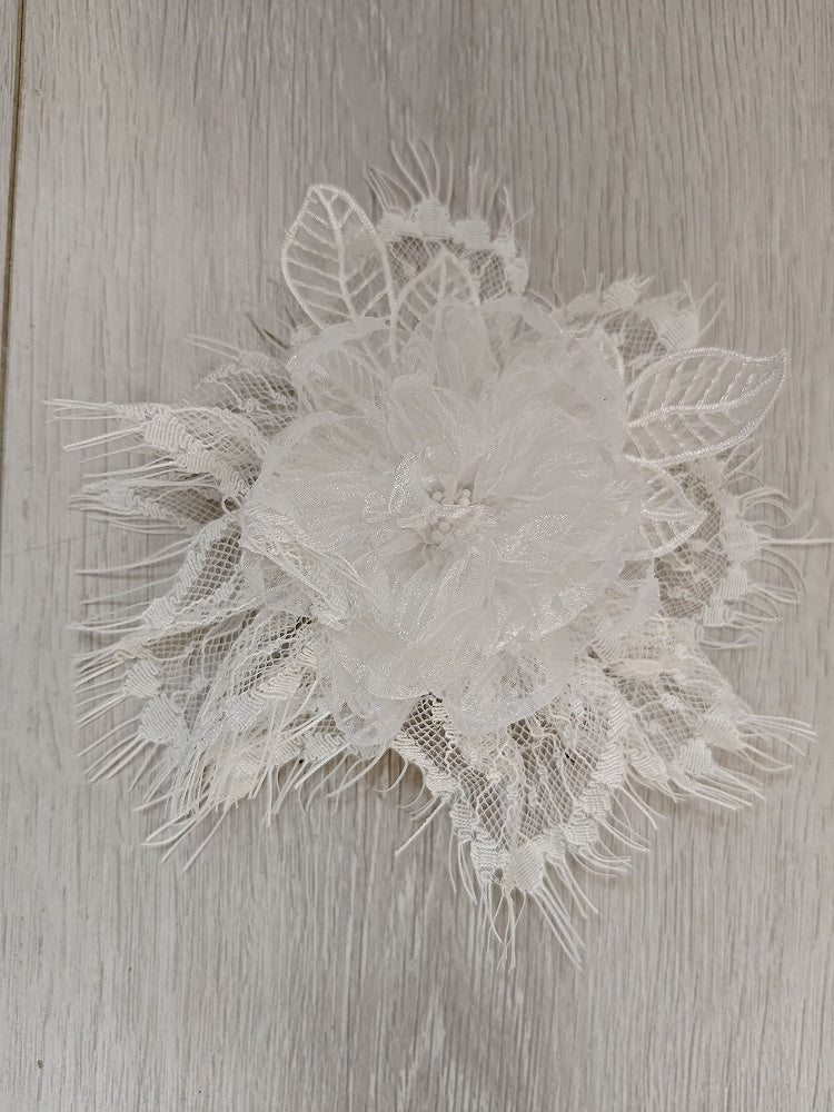 Black / White / Apricot Floral Hairclip