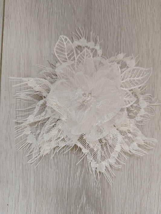 Black / White / Apricot Floral Hairclip