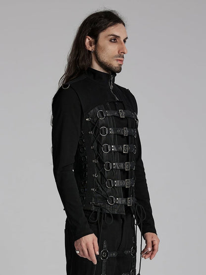 Punk Power Men's Black Personality Vest Sense