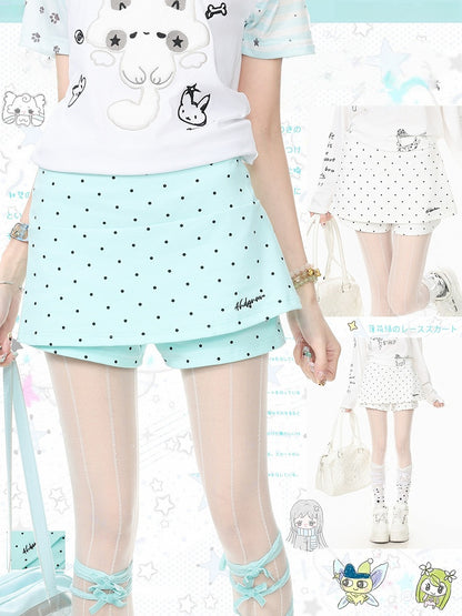 Mint Green Polka Dot Skort - Languid Park