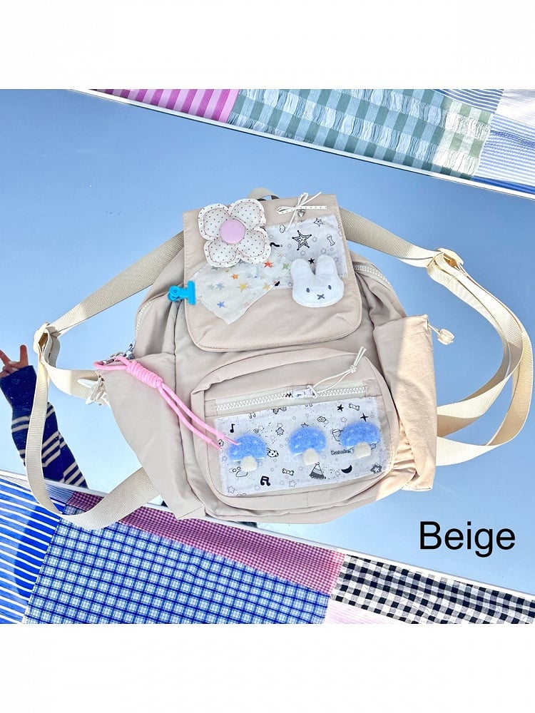 Y2K Double Shoulder Star Pattern Bag - Black Cherry Sauce