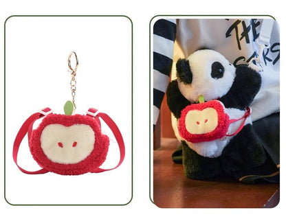 Bag Backpack + Cute Apple/Penguin Keychain Backpack/Crossbody Panda Plush